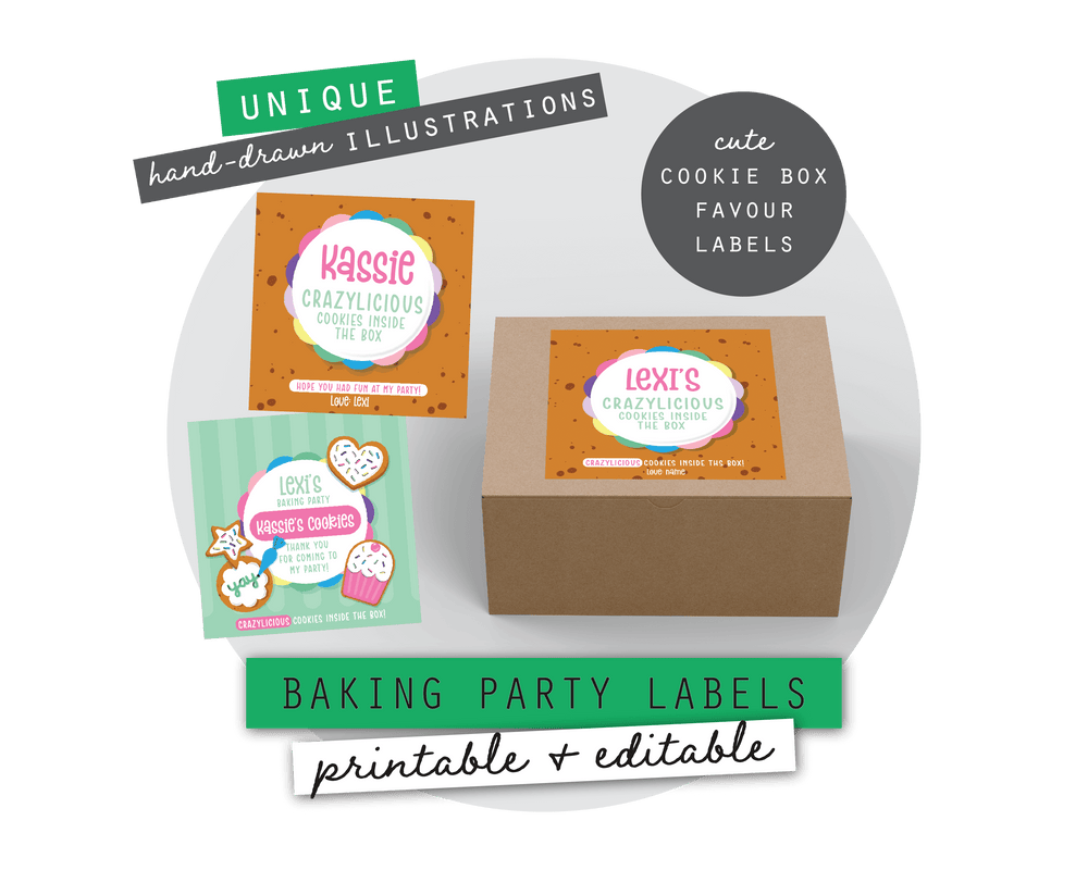 Baking Powder Box Labble Printable Party Favours