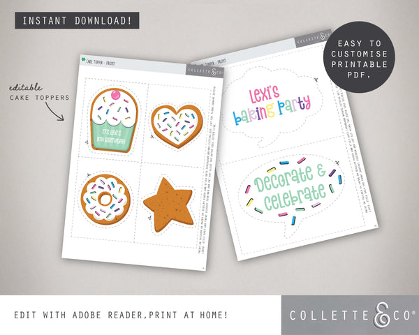 Printable Baking Cake Topper