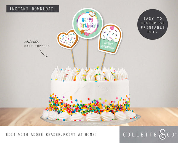 Printable Baking Cake Topper 03