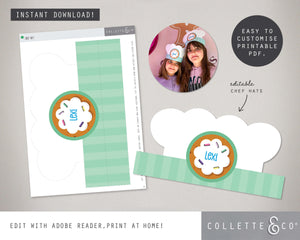 Printable Baking Chef Hat