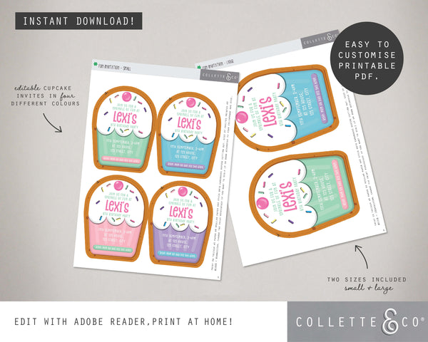 Printable Baking Cupcake Invitation 05