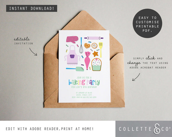 Printable Baking Invitation