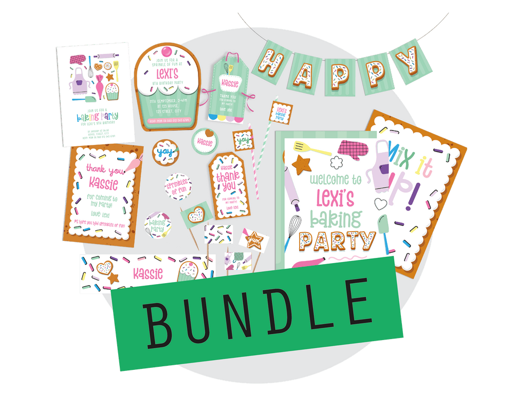 Printable Baking Party Bundle
