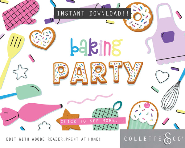 Printable Baking Party Cover Page