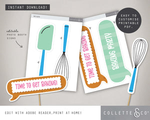 Printable Baking Photo Booth Props