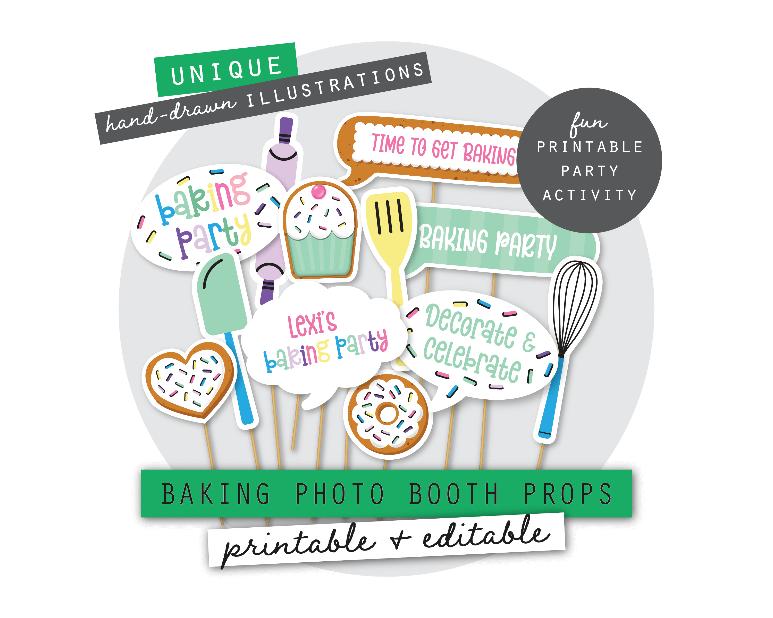 Baking Party Printable Photo Booth Signs