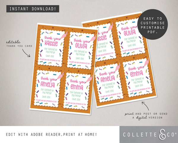 Printable Baking Thank You Card