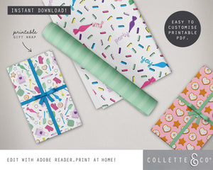 Printable Baking Wrapping Paper