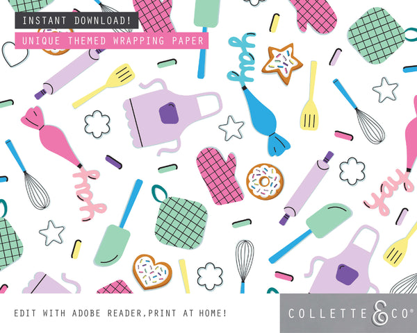 Printable Baking Wrapping Paper 07