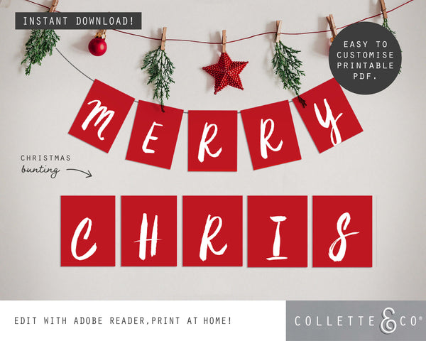 Printable Christmas Bunting
