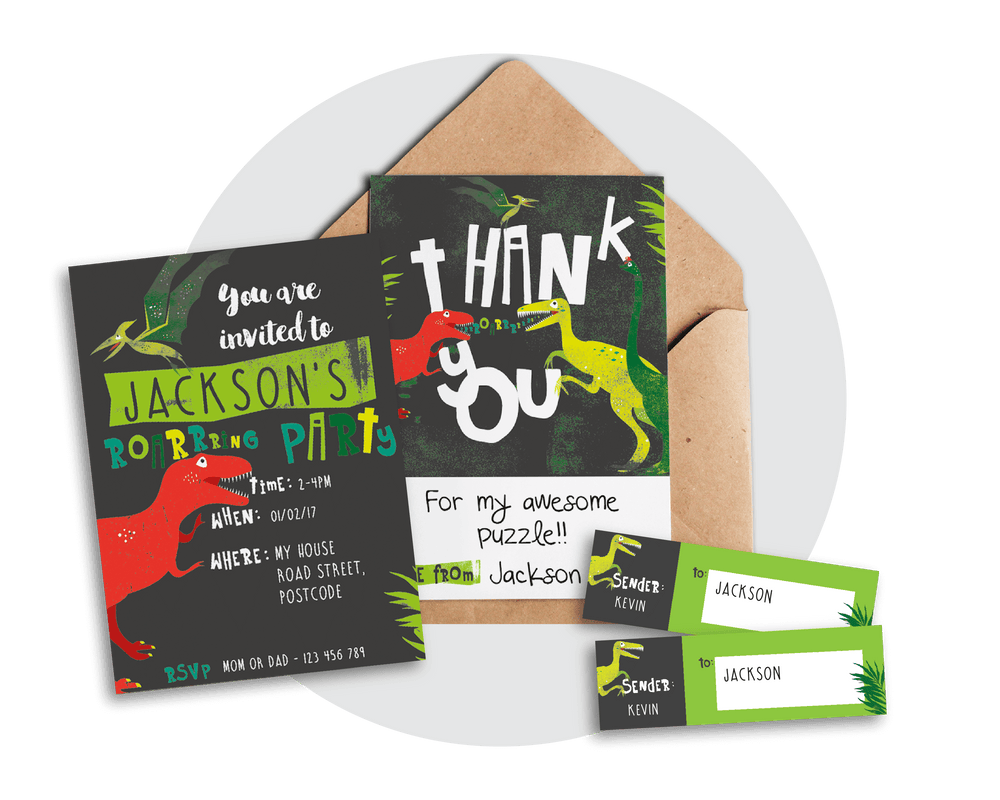 Printable Dinosaur Invitation & Thank You Card