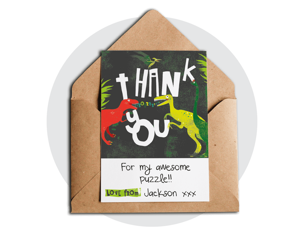 Printable Dinosaur Thank You Card