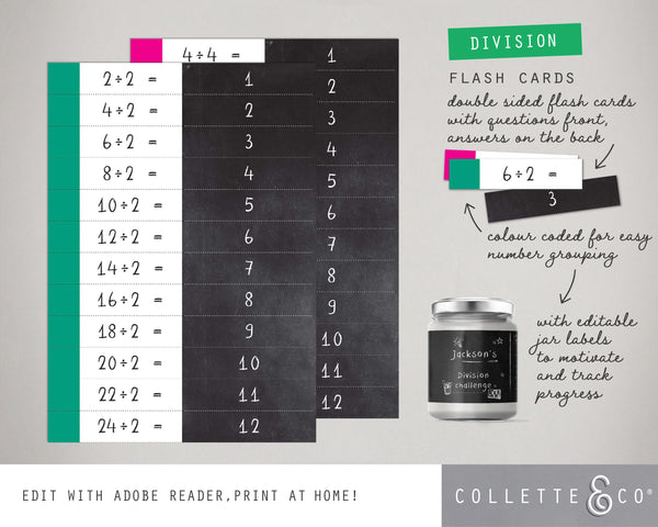 Printable Division Flashcards