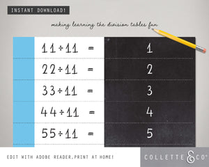 Printable Division Flashcards 02