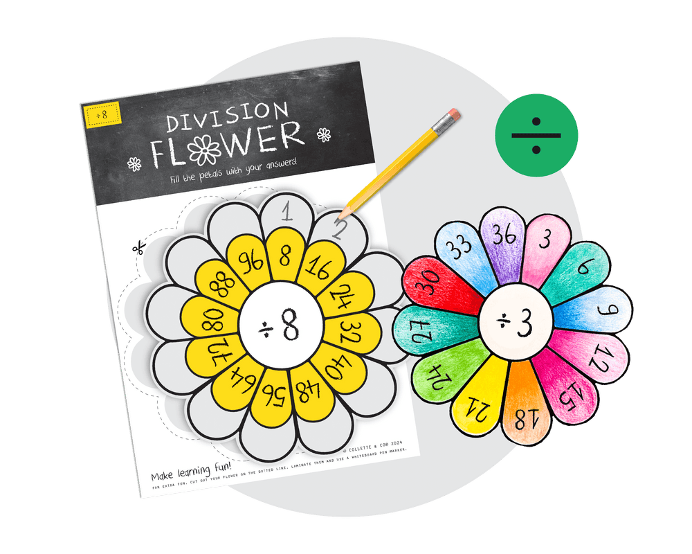 Printable Division Flowers