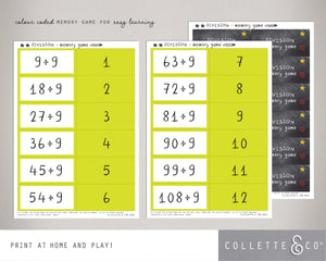 Printable Division Memory Game 04