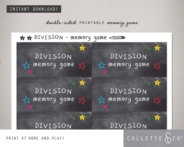 Printable Division Memory Game 06