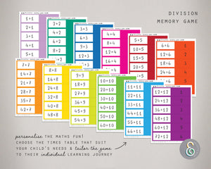 Printable Division Memory Game 07