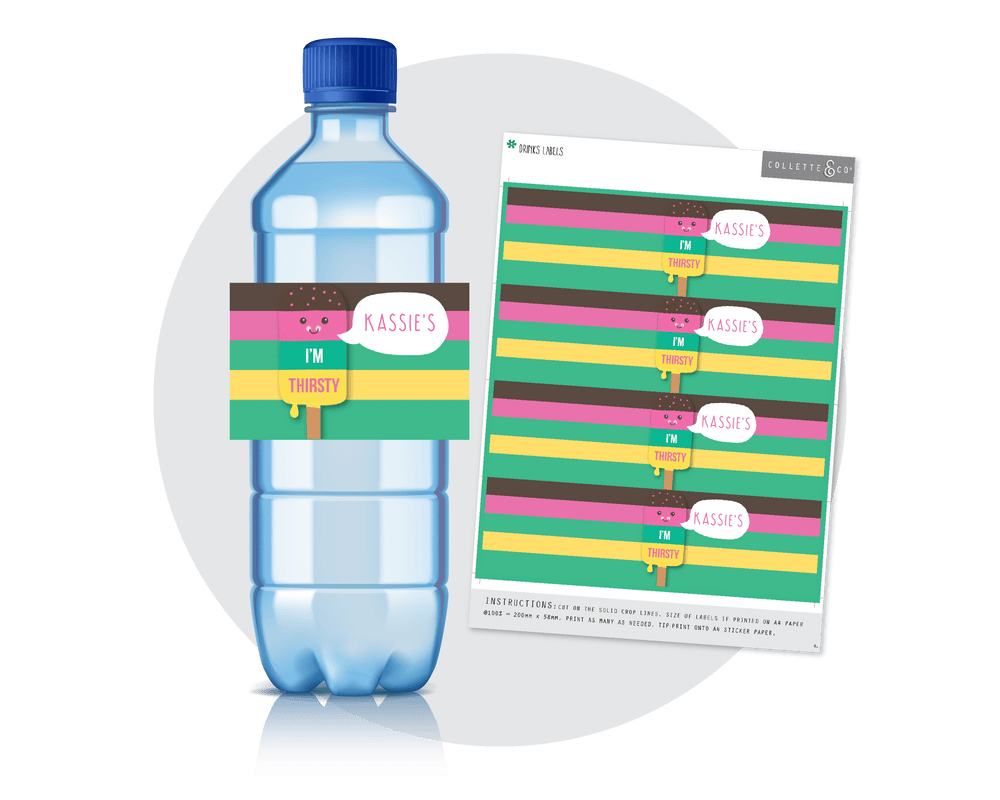 Printable Ice Cream Drinks Label 02