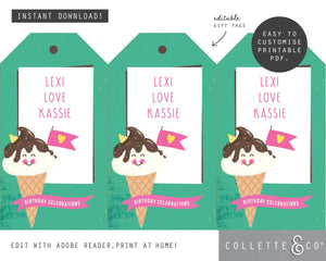 Printable Ice Cream Gift Tag