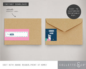 Printable Llama Address Label