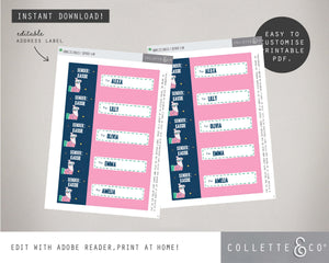 Printable Llama Address Label 03