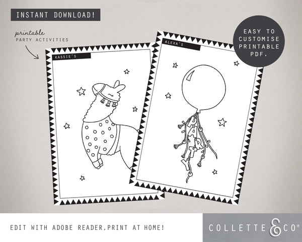 Printable Llama Colouring Pages