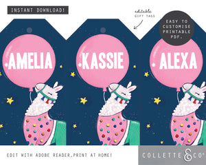 Printable Llama Gift Tag