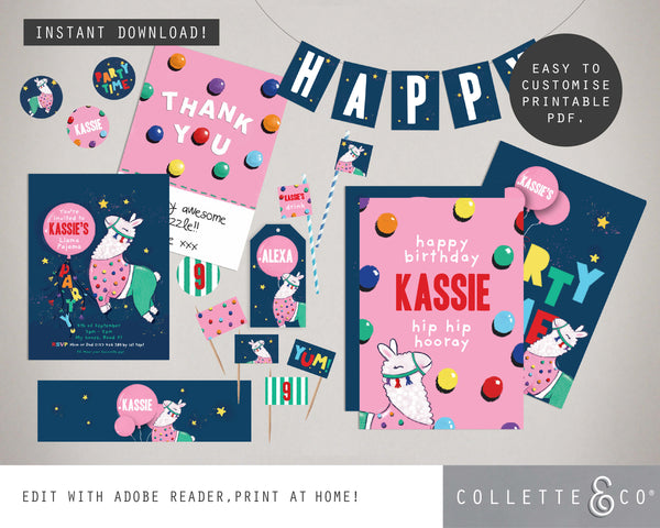Printable Llama Party Bundle