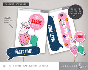 Printable Llama Photo Booth Props