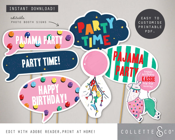 Printable Llama Photo Booth Props 03