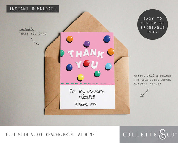 Printable Llama Thank You Card