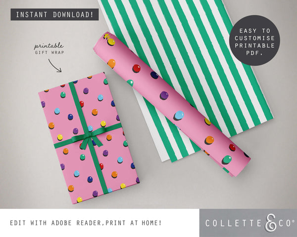 Printable Llama Wrapping Paper