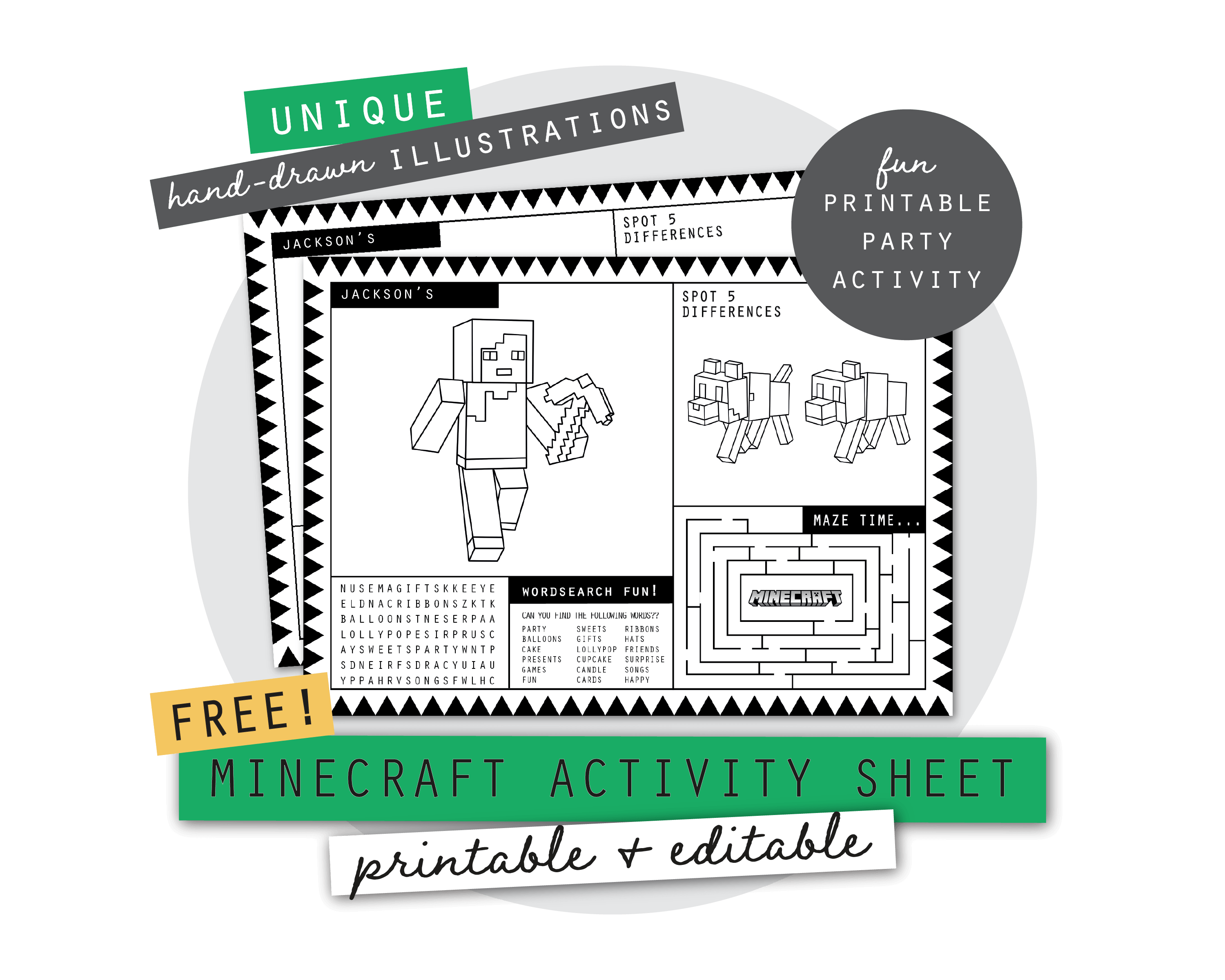 Minecraft Activities.pdf FREE Minecraft Party Printable Activities