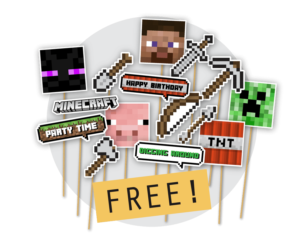 Printable Minecraft Photo Booth Props