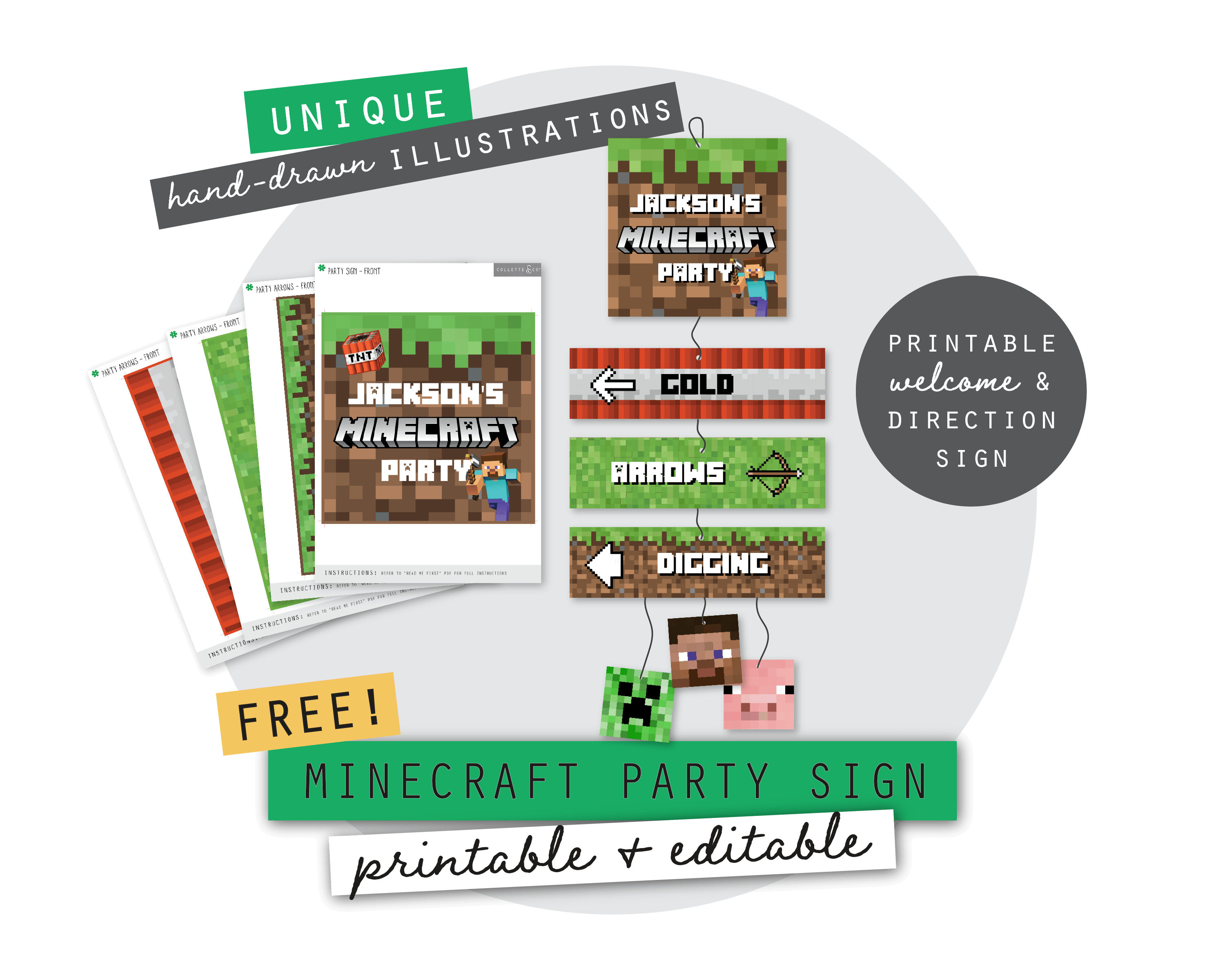 Room Minecraft Sign FREE Minecraft Party Printable Room Sign