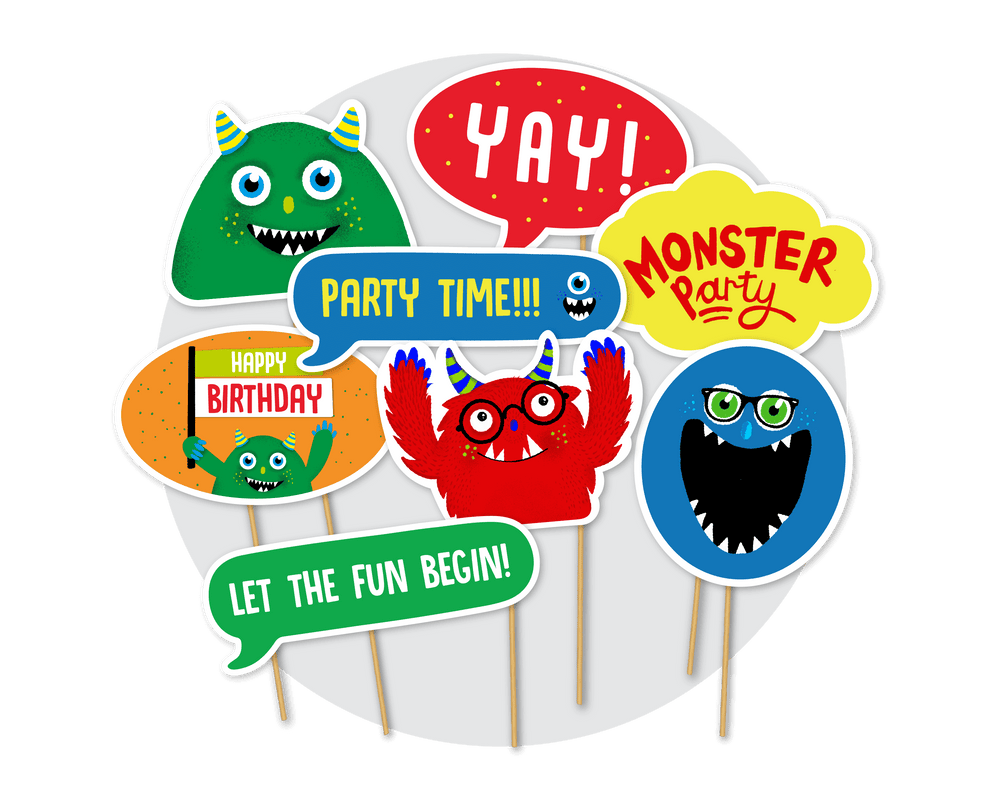Printable Monster Photo Booth Props