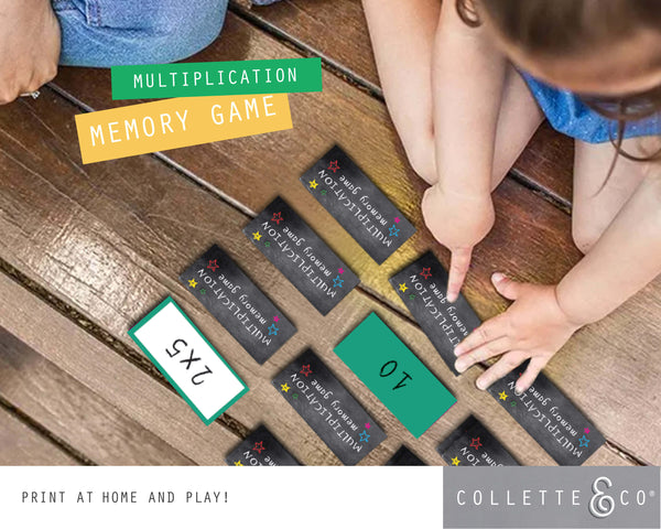 Printable Multiplication Memory Game 02