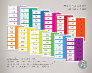 Printable Multiplication Memory Game 06