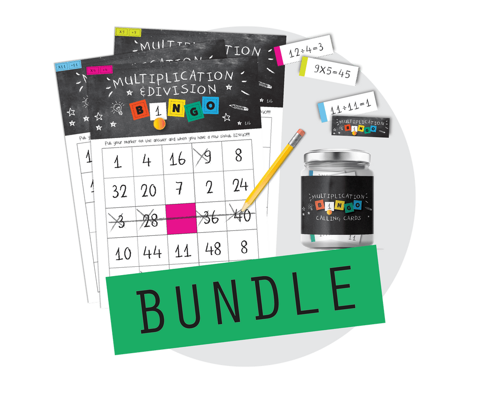 Printable Multiplication and Division Bingo Bundle
