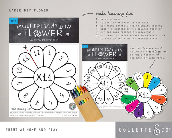 Printable Multiplication and Division Flowers Bundle 06