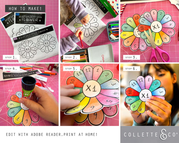 Printable Multiplication and Division Flowers Bundle 07