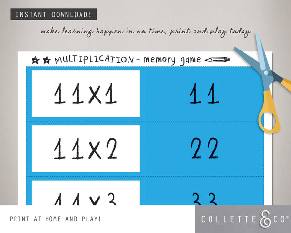 Printable Multiplication and Division Memory Game Bundle 04