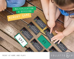 Printable Multiplication and Division Memory Game Bundle 07