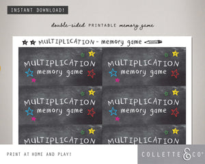 Printable Multiplication and Division Memory Game Bundle 08