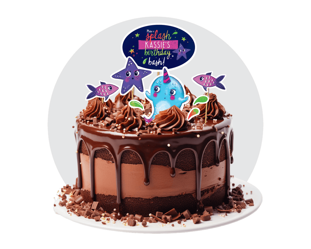 Printable Narwhal Cake Topper