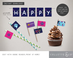 Printable Narwhal Food Decor