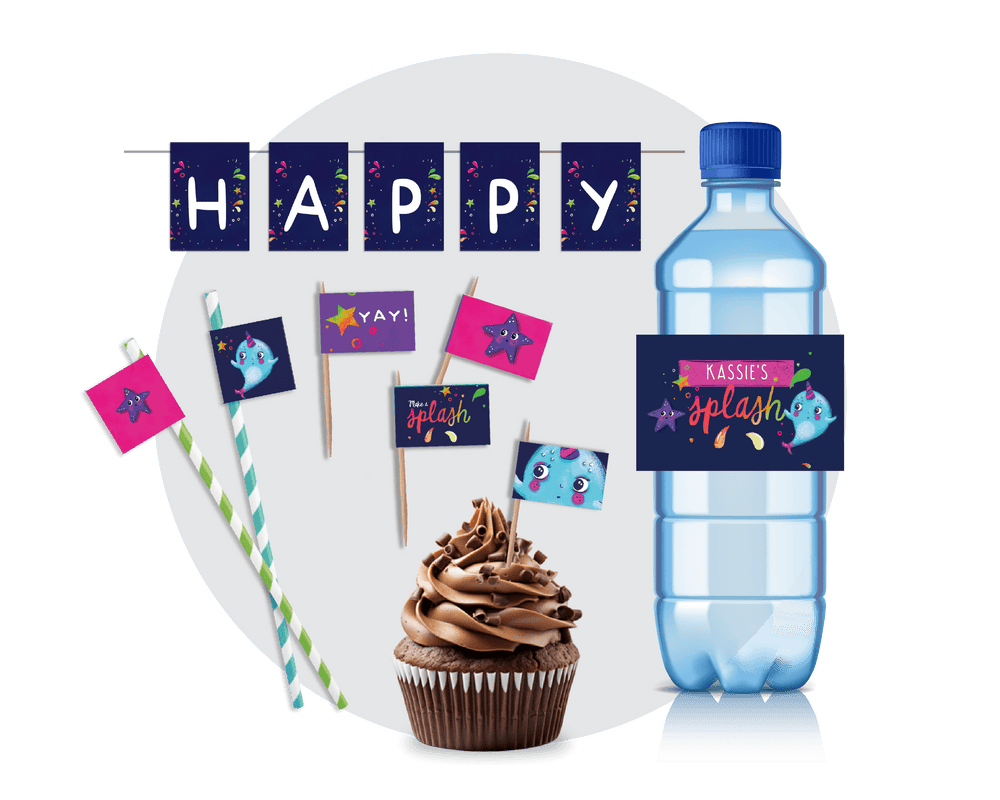 Printable Narwhal Food Decor