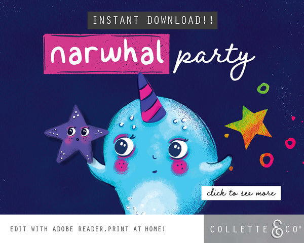Printable Narwhal Party