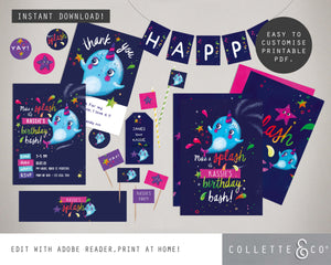 Printable Narwhal Party Bundle 02
